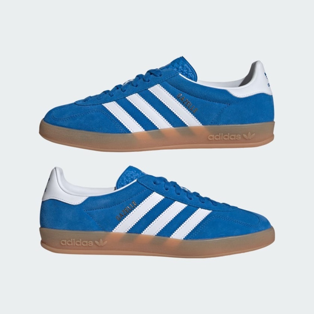 💙 Adidas 💙 Originals Gazelle Indoor Shoes Blue White suede leather size 9,5 NEW